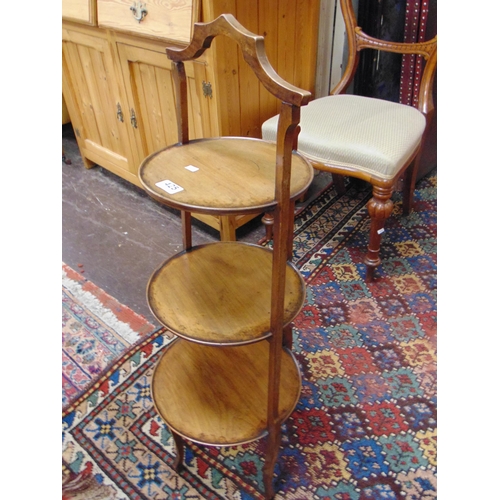 425 - Mahogany three tier cake stand, 34