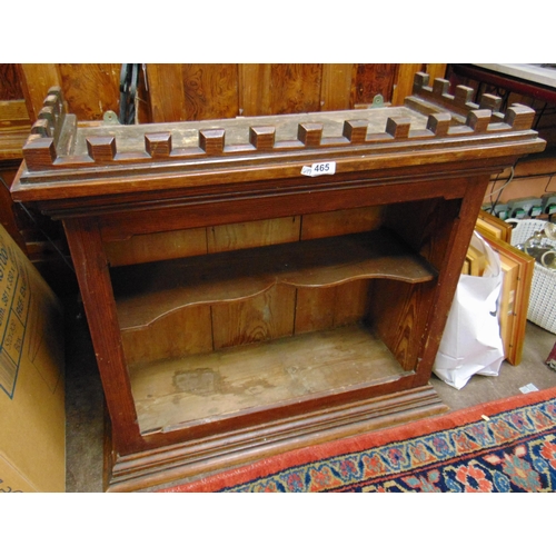 465 - Pugin influenced pitch pine side cabinet, having moulded cornice and shelf lined interior, 29 x 33 x... 