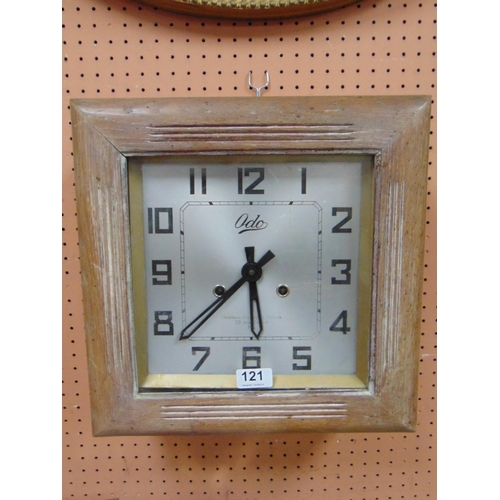 121 - Odo square cased wall clock.