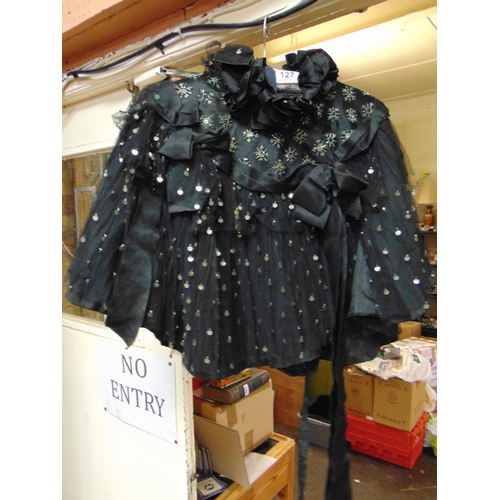 127 - Victorian black sequinned cape.