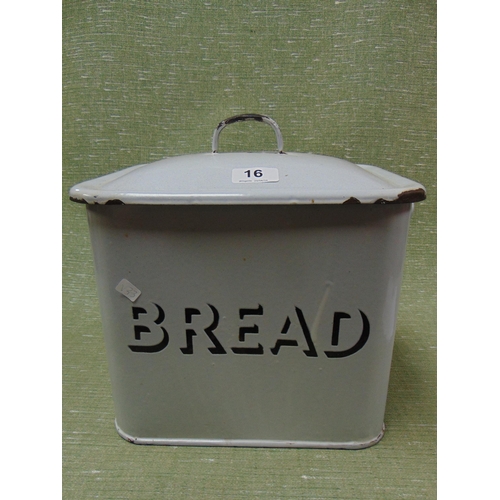 16 - Vintage enamel bread bin.