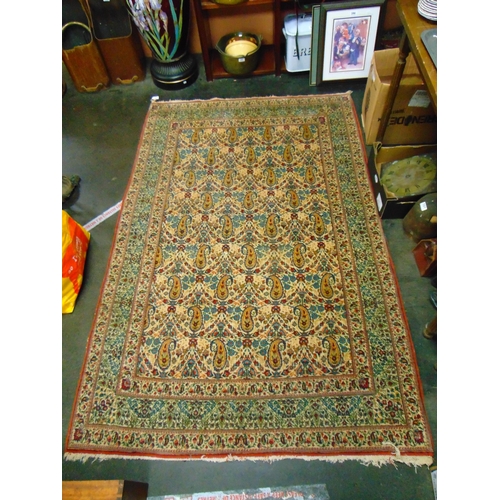 2 - Persian rug, having geometric floral pattern.