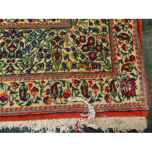 2 - Persian rug, having geometric floral pattern.