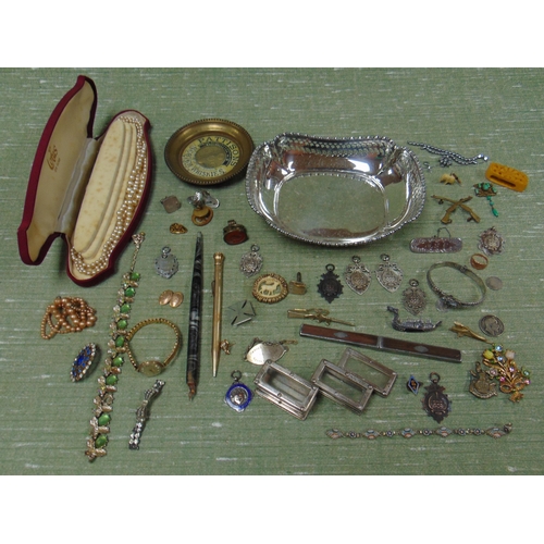 42 - Collection of trinkets, costume jewellery , etc.