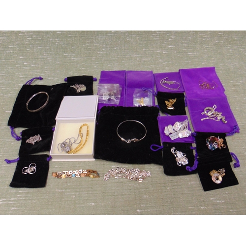 46 - Quantity of costume jewellery, some marked 925.