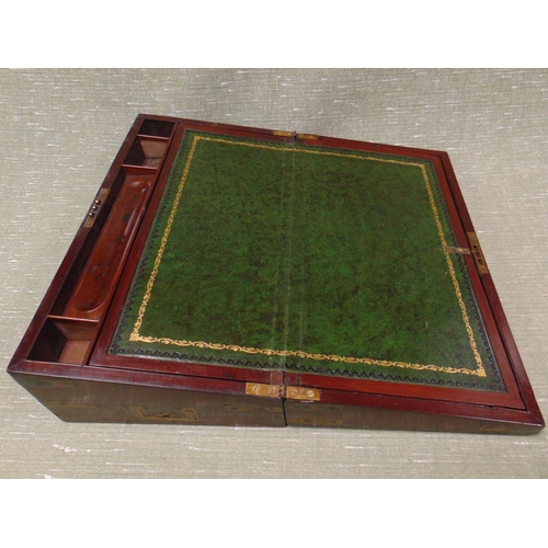 6 - 19th century mahogany brass bound writing box, having lift up lid revealing a fitted interior, with ... 