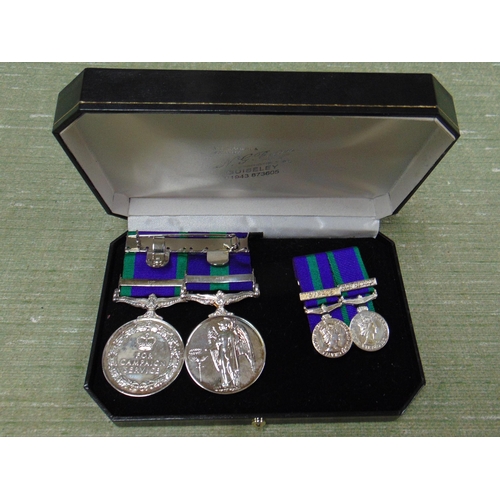 158 - Cased pair of medals and miniature.