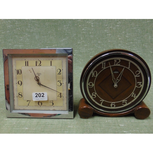 202 - Newport Art Deco mantle clock and one other example. (2)