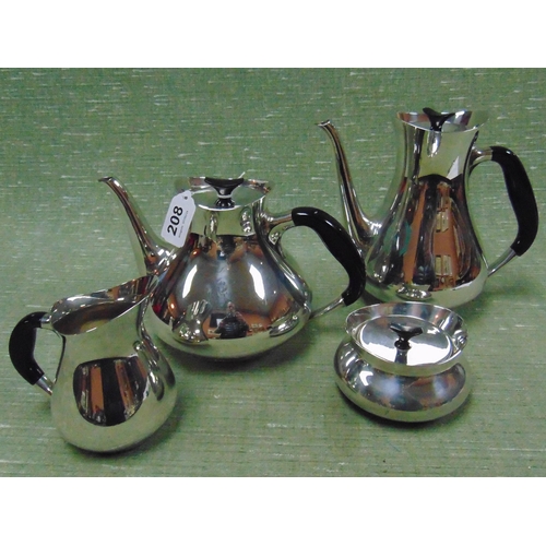 208 - Cohr Danish steel five piece tea service.