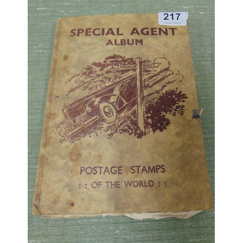 217 - Stamp album and contents.