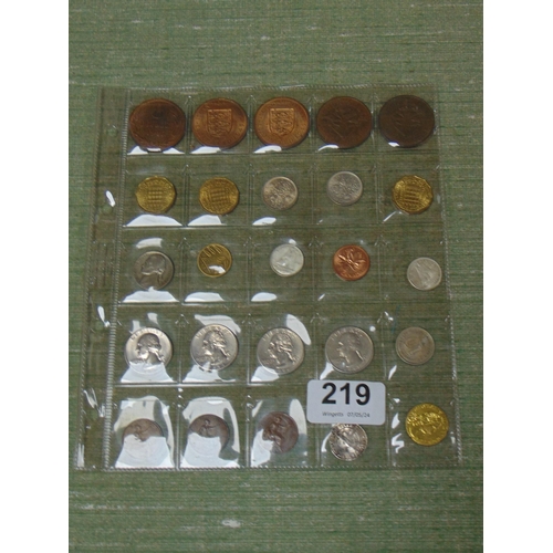 219 - Reproduction Guinea and a collection of coins.