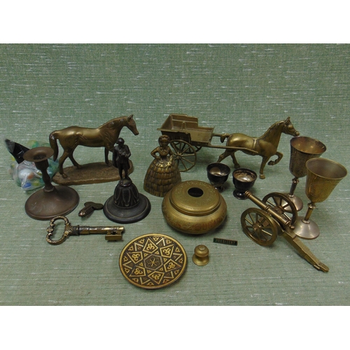 237 - Small quantity of brassware, marbles, etc.