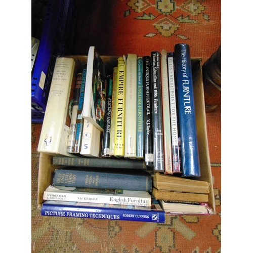 296 - Box of antique reference books.