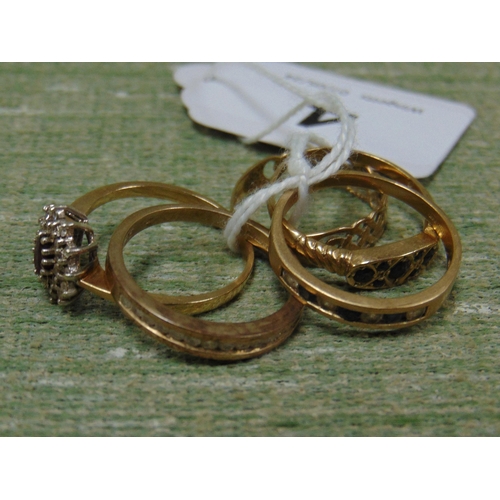 4 - Five 9ct gold rings, 10.1 gms inclusive.