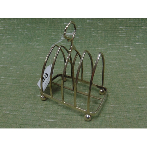 48 - Silver arch form toast rack, maker Samuel Walton Smith, Birmingham 1915,  3.1 ozt.