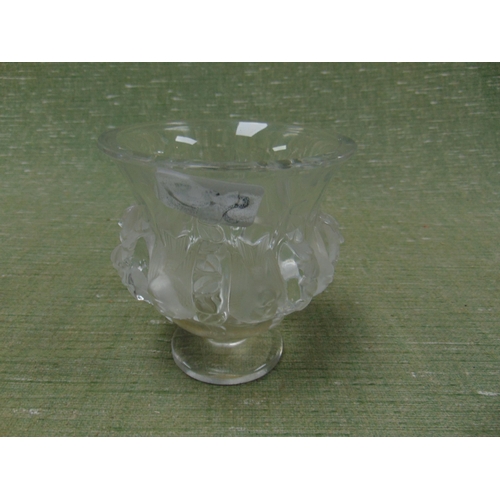 538 - Lalique Dampierre glass vase, set on footed base, 5