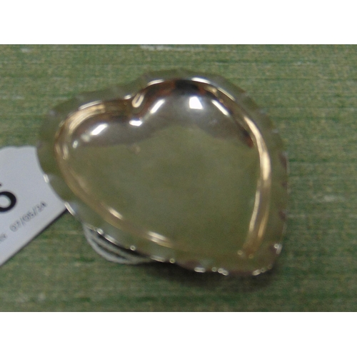 56 - Small silver heart shaped tray.