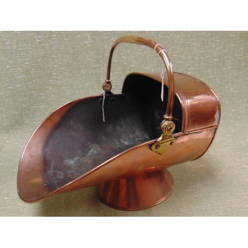 74 - 19th century copper coal scuttle.