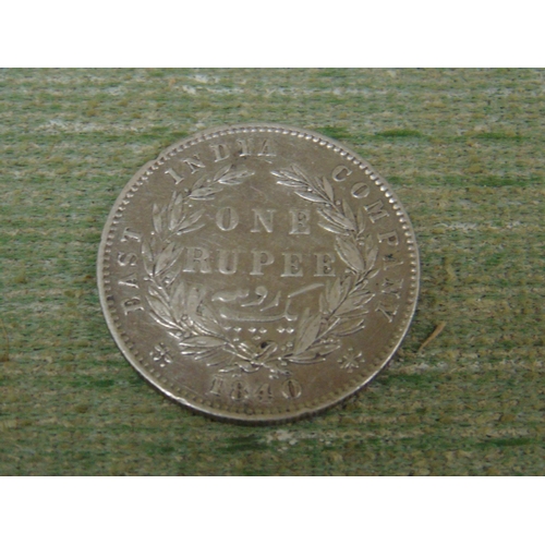 300 - Silver Victoria East India Co 1840 Rupee.