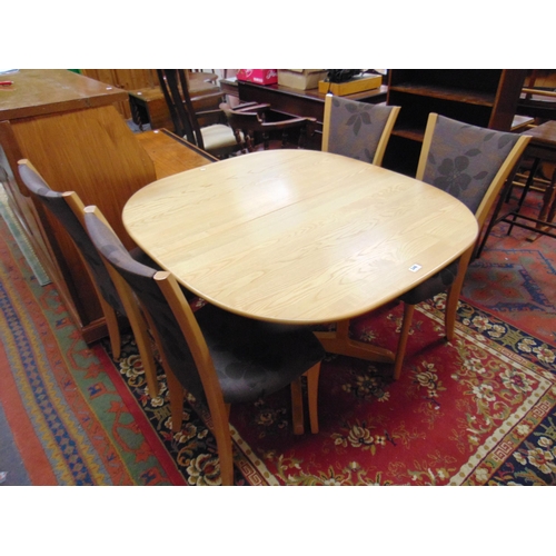 346 - Modern Ercol dining suite, comprising extending table, four chairs and matching sideboard.