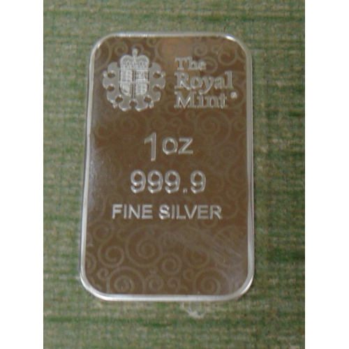 407 - Royal Mint 1 oz fine silver ingot.