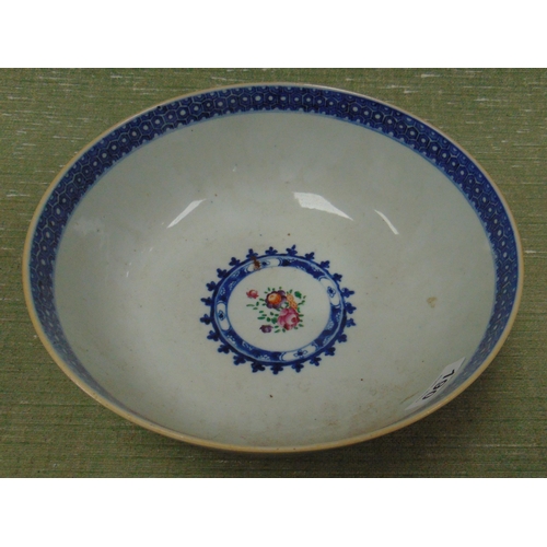 190 - An oriental bowl, having hand painted floral centre, traditional decoration. 10