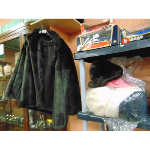 260 - Vintage fur coat, hats, etc.