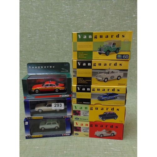 293 - Quantity of Corgi & Vanguards collectable model vehicles.