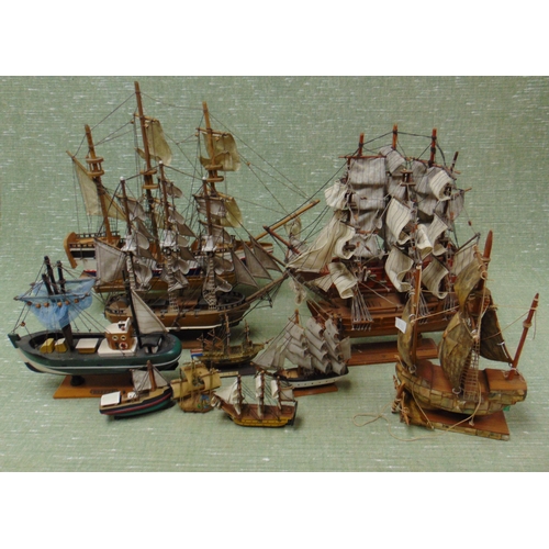 32 - Collection of model sailing vessels.