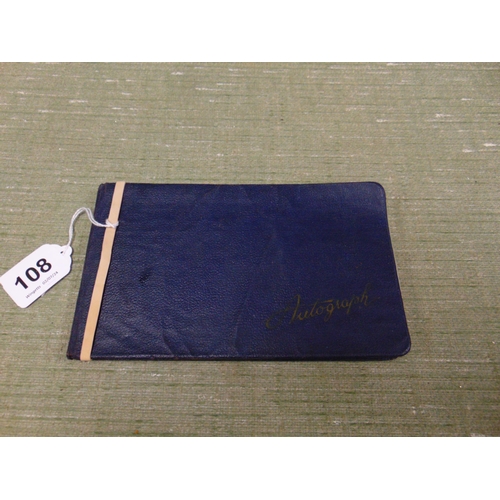 108 - An autograph album, containing the signature of Marilyn Monroe, signed in 1957, New York.