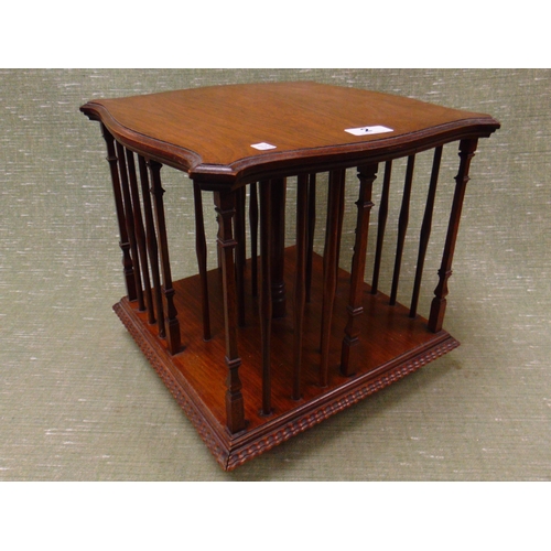 2 - An oak table top revolving bookcase, 12.5 x 13.5 x 13.5