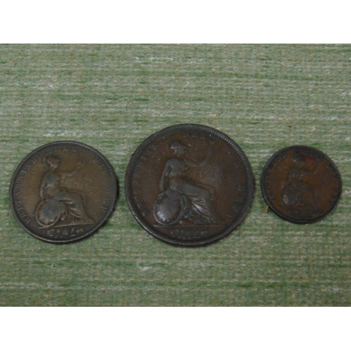 182 - Three copper William IV coins, 1831 penny, 1831 halfpenny  and an 1834 farthing.