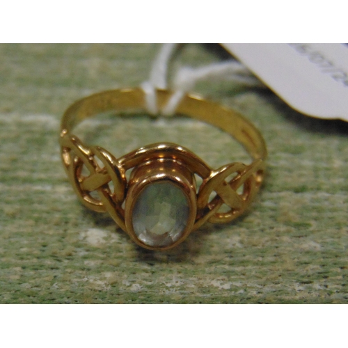 32 - Cased 9ct gold Clogau ring, set with centre stone, size R/S.