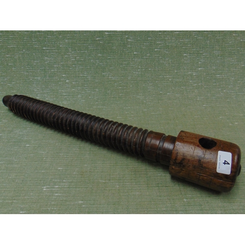 4 - Antique wooden screw. 24