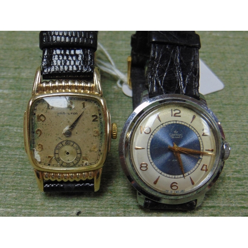 47 - Smiths gents wristwatch, Hamilton wristwatch and a Rotary watch face.