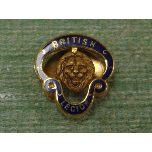 68 - Boxed 9ct gold Royal British Legion badge.