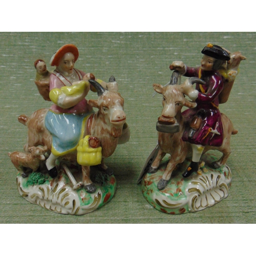 92 - Pair of Welsh figure groups, tailor and his wife, each 5.5