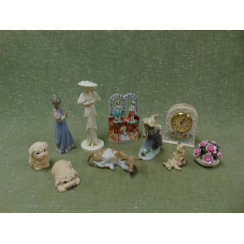 100 - 19th century Staffordshire figure group,  and some mixed china.