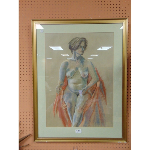 112 - Marney Smith, framed and glazed pastel,  entitled No.3  Blue Girl, monogrammed lower right, 22 x 16