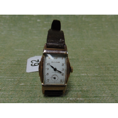 62 - Bulova 10 k gold filled gentleman's wristwatch.