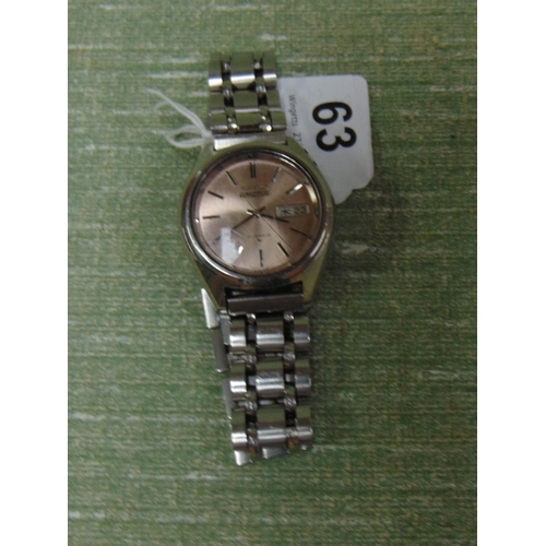63 - Seiko automatic 21 jewel wristwatch.