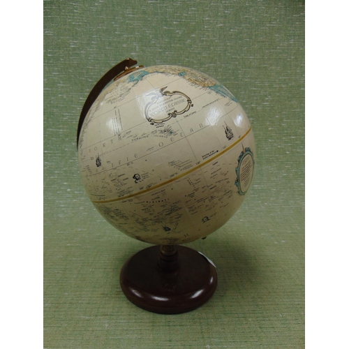 77 - Reproduction terrestrial globe on stand.
