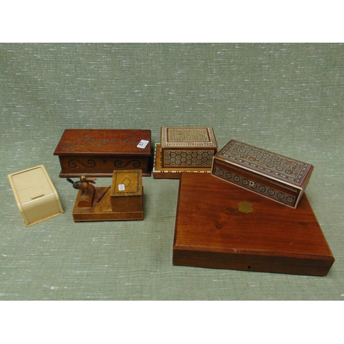 87 - Various wooden trinket boxes, etc.
