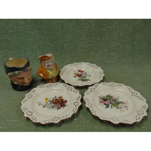 91 - Doulton character jug - Granny, three ribbon plates, etc.