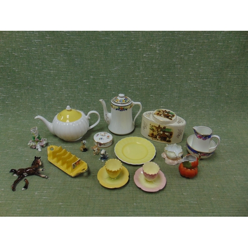 94 - Susie Cooper tea pot and a quantity of mixed china.