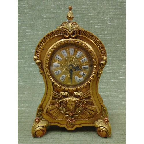 114 - Ornate reproduction Franklin mint  garniture group comprising mantle clock, 10.5