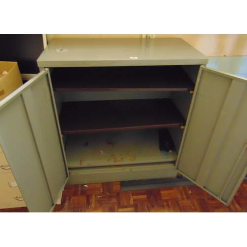 20 - Metal two door office cupboard 40 x 36 x 18