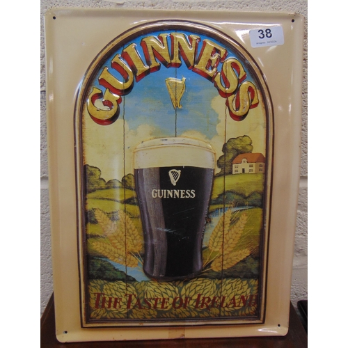 38 - Reproduction enamel Guinness advertising sign, 15 x 11.5