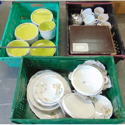 42 - Richmond dinner service and two boxes of dinnerware.