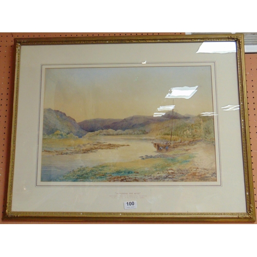 26 - Edith S. Phipson, 1882, framed and glazed watercolour, 'Repairing the nets', signed lower right, 14 ... 